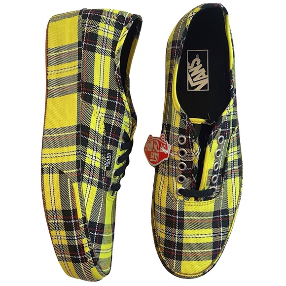 vans patent plaid